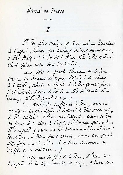 manusampr1.1.jpg - "Amitié du Prince", I. Manuscrit de pré-publication